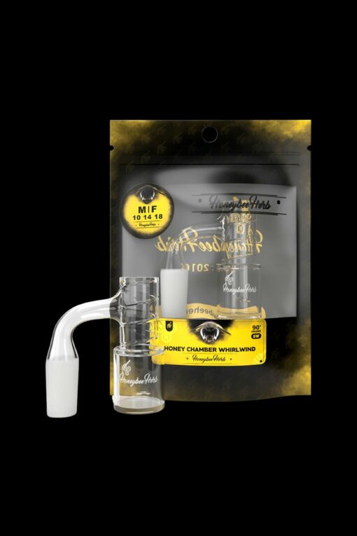 Shop Honeybee Herb Honey Chamber Whirlwind Quartz Banger - Black Line in australian