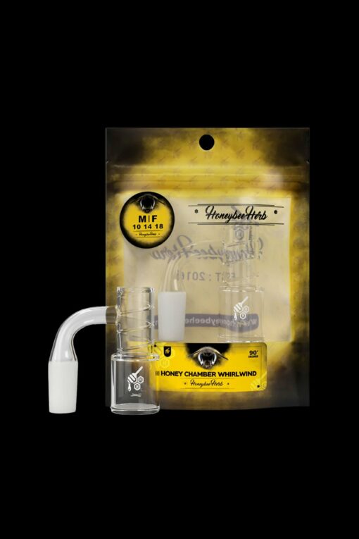 Shop Honeybee Herb Honey Chamber Whirlwind Quartz Banger - Yellow Line in australian