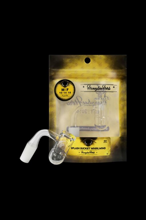 Shop Honeybee Herb Splash Bucket Whirlwind Quartz Banger - Yellow Line in australian