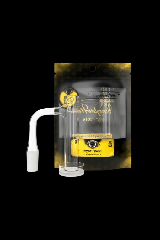 Shop Honeybee Herb Honey Tower Quartz Banger - Black Line in australian