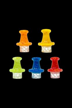 Shop AFM Glass Color Dot Turbo Glass Spinner Carb Cap + 2 Pearls in australian