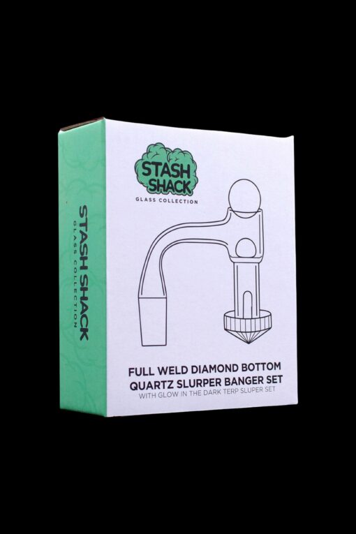 Shop The Stash Shack Full Weld Diamond Bottom Quartz Slurper Banger Set in australian
