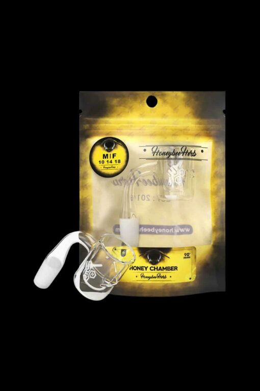 Shop Honeybee Herb Honey Chamber Quartz Banger - Yellow Line in australian