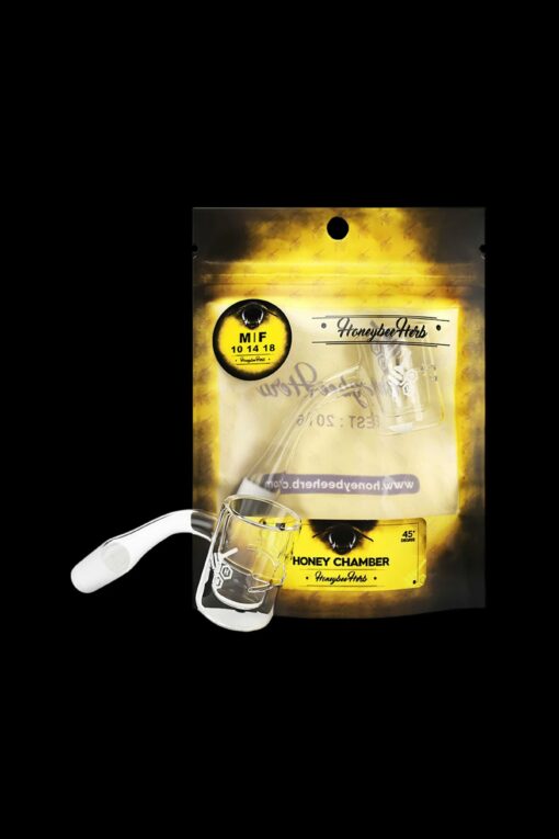 Shop Honeybee Herb Honey Chamber Quartz Banger - Yellow Line in australian