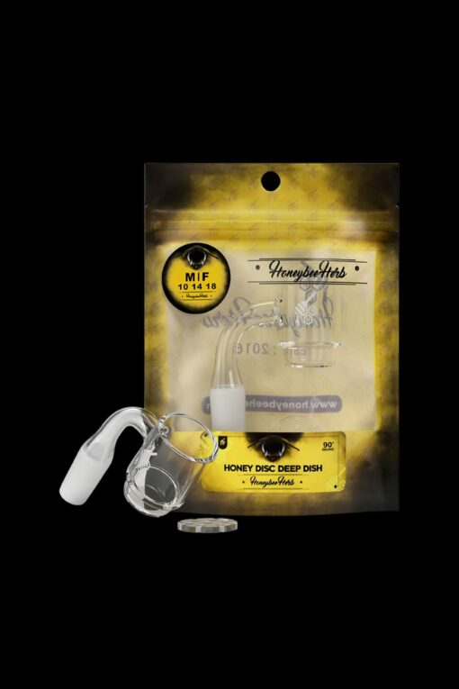 Shop Honeybee Herb Honey Disc Deep Dish Quartz Banger - Yellow Line in australian