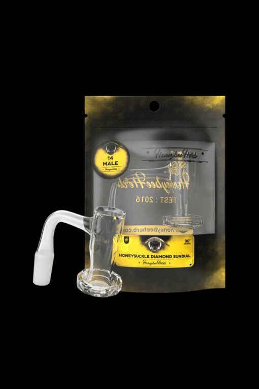 Shop Honeybee Herb Honeysuckle Diamond Sundial Quartz Banger - Black Line in australian