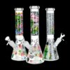Shop Aliens And Hemp Leaves Glow Beaker Water Pipe in australian