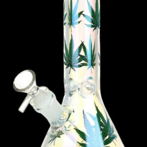 Shop Realistic Hemp Leaf Beaker Glass Water Pipe in australian