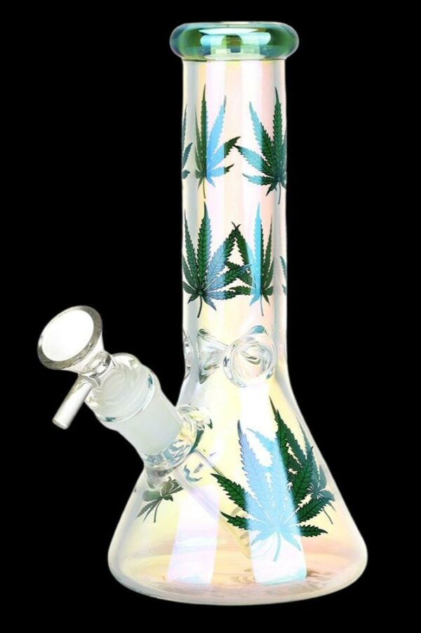 Shop Realistic Hemp Leaf Beaker Glass Water Pipe in australian