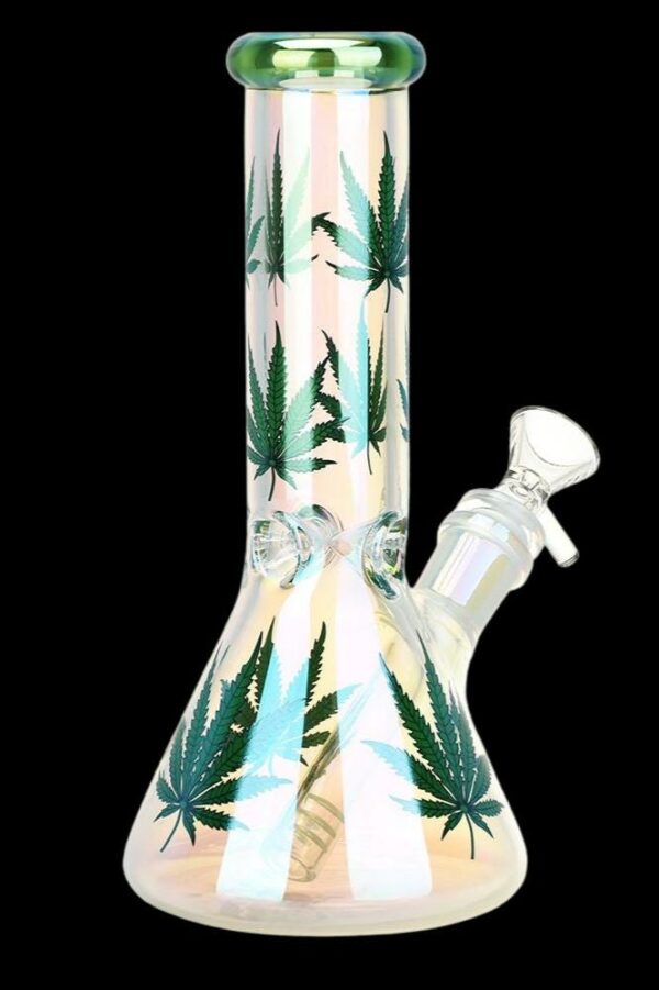 Shop Realistic Hemp Leaf Beaker Glass Water Pipe in australian