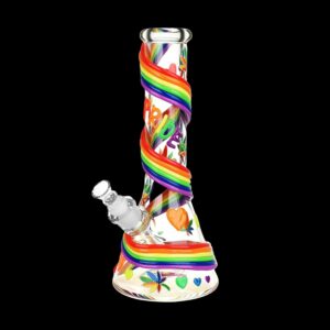Shop Rainbow Pride Glow In The Dark Water Pipe in australian