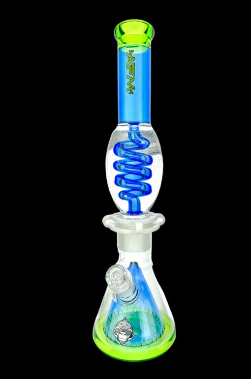 Shop AFM Glass UFO Pyramid Glass Freezable Coil Beaker Bong in australian