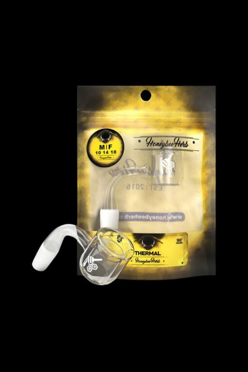 Shop Honeybee Herb Thermal Quartz Banger - Yellow Line in australian