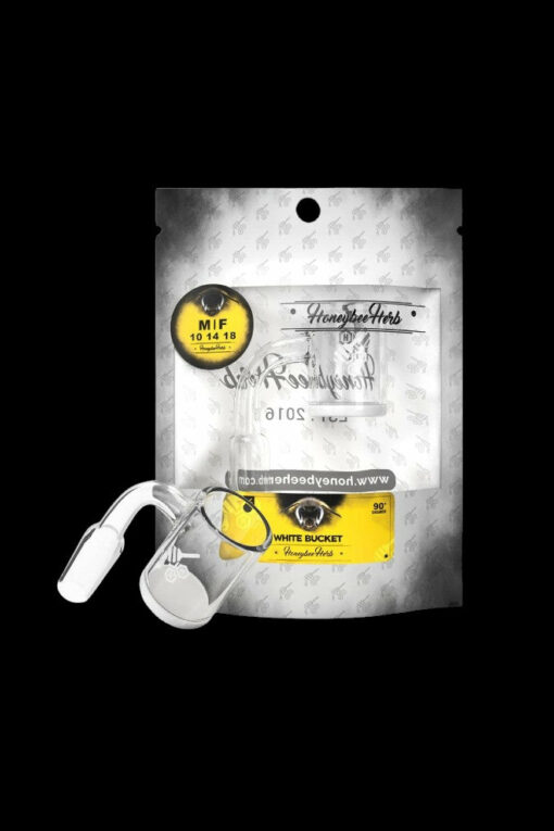 Shop Honeybee Herb White Bucker Quartz Banger - White Line in australian