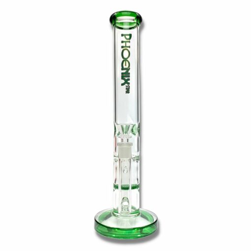 Shop Phoenix Star Dual Perc Straight Shooter Bong 35cm Green in australian
