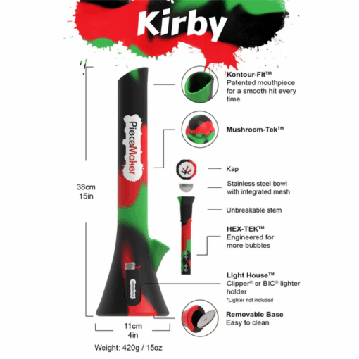 Shop Piecemaker Kirby Silicone Water Pipe | 14.5" | Colors Vary in australian