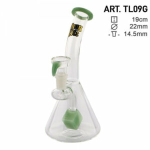 Shop 7" Cube Perc Green Glass Water Pipe in australian
