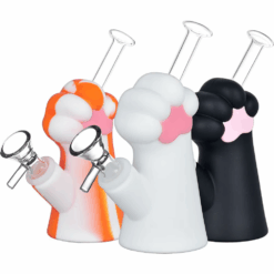 Shop Cat Paw Silicone Water Pipe | 6.15" | 14mm F | Assorted Colors | 4ct Bundle in australian