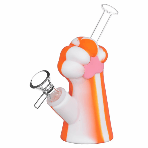 Shop Cat Paw Silicone Water Pipe | 6.15" | 14mm F | Assorted Colors | 4ct Bundle in australian