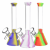 Shop Silicone on Glass Beaker Water Pipe | 6" | 14mm F | Assorted Colors | 6ct Bundle in australian