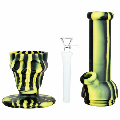 Shop Sinfully Smiling Skull Silicone Water Pipe - 11" Tall - 14mm Female Joint in australian