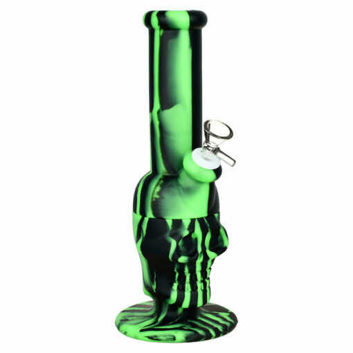 Shop Sinfully Smiling Skull Silicone Water Pipe - 11" Tall - 14mm Female Joint in australian