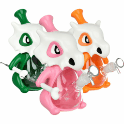 Shop Skull Beast Silicone & Glass Water Pipe + Stir Tool | 8.75" | 14mm F | Colors Vary in australian