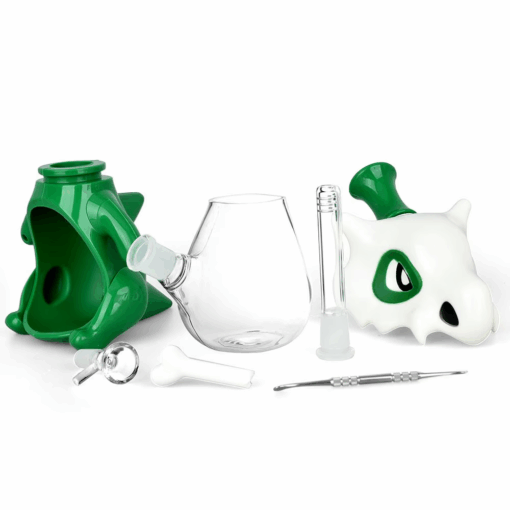 Shop Skull Beast Silicone & Glass Water Pipe + Stir Tool | 8.75" | 14mm F | Colors Vary in australian
