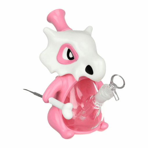 Shop Skull Beast Silicone & Glass Water Pipe + Stir Tool | 8.75" | 14mm F | Colors Vary in australian