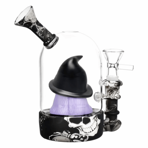 Shop Spooky Witch Bell Jar Silicone & Glass Water Pipe | 5.5" | 14mm F in australian
