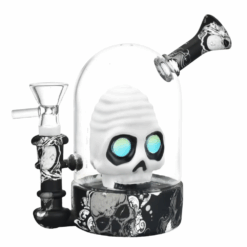 Shop Spun Skull Bell Jar Silicone & Glass Water Pipe | 5.5" | 14mm F in australian