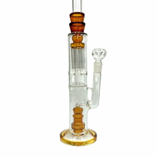 Shop Triple Perc Straight Shooter 45cm Sombrero Bong Amber in australian