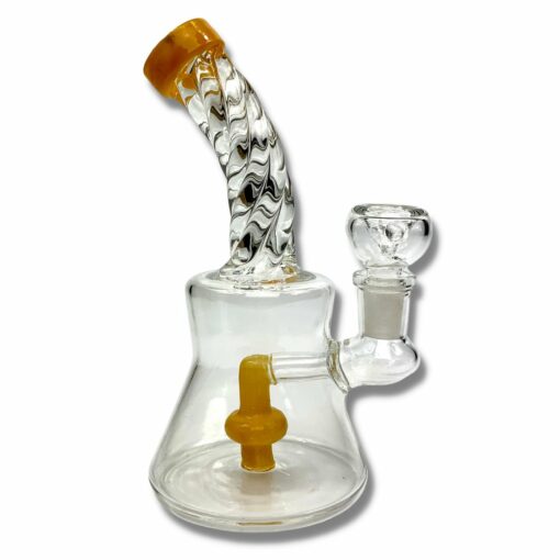 Shop Twisted Neck Layed Back Mini Bong 15cm Orange in australian