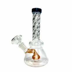 Shop Twisted Neck Mini Bong 15cm Blue/Amber in australian