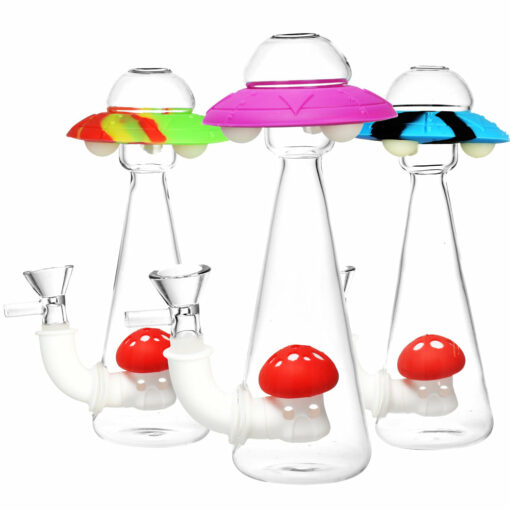 Shop UFO Glass & Silicone Glow in the Dark Water Pipe in australian