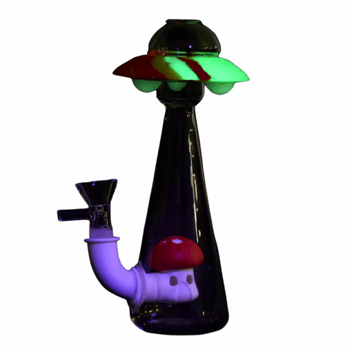 Shop UFO Glass & Silicone Glow in the Dark Water Pipe in australian