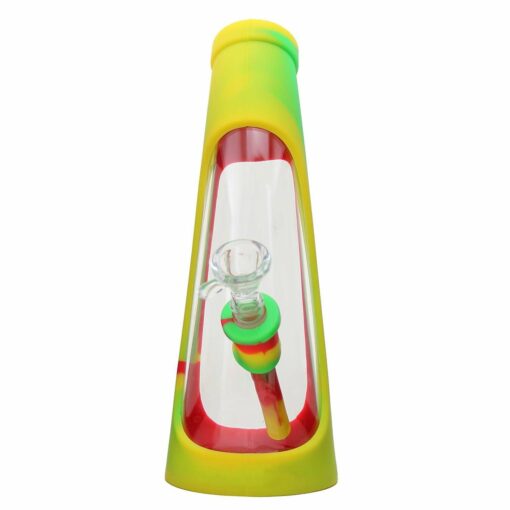 Shop PILOT DIARY 8.6" Silicone-Glass Horn Bong w/ Colorful Sleeve & Glass Bowl in australian